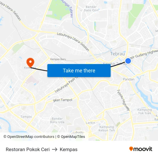 Restoran Pokok Ceri to Kempas map