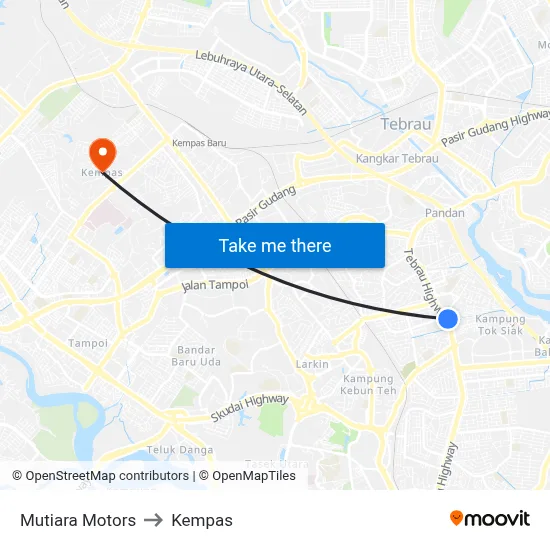 Mutiara Motors to Kempas map
