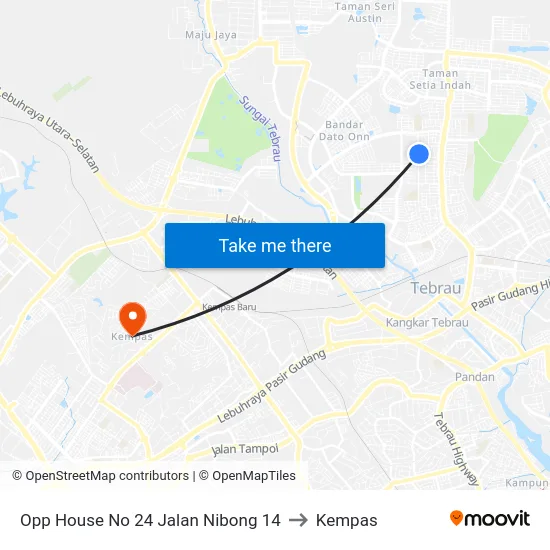 Opp House No 24 Jalan Nibong 14 to Kempas map