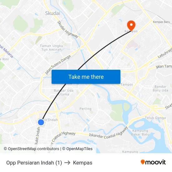 Opp Persiaran Indah (1) to Kempas map