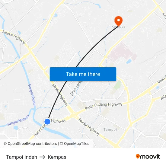 Tampoi Indah to Kempas map