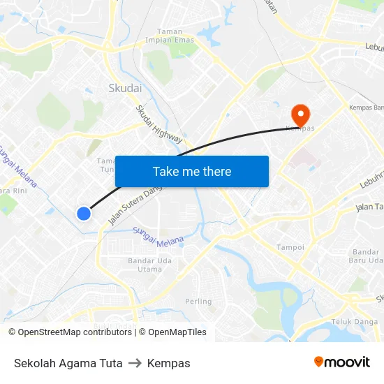 Sekolah Agama Tuta to Kempas map