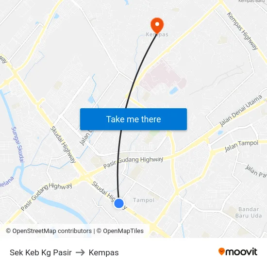 Sek Keb Kg Pasir to Kempas map