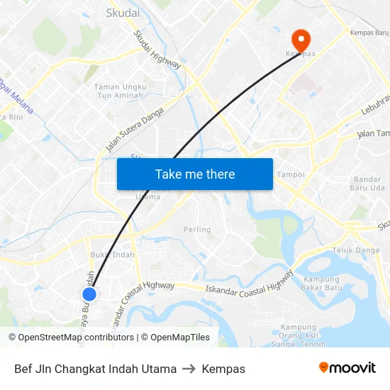 Bef Jln Changkat Indah Utama to Kempas map