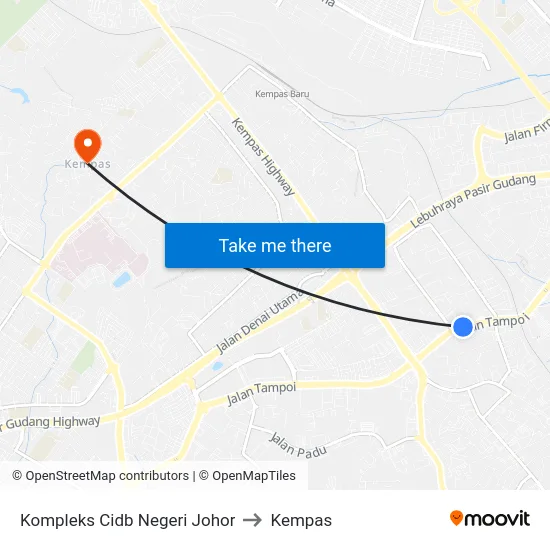 Kompleks Cidb Negeri Johor to Kempas map