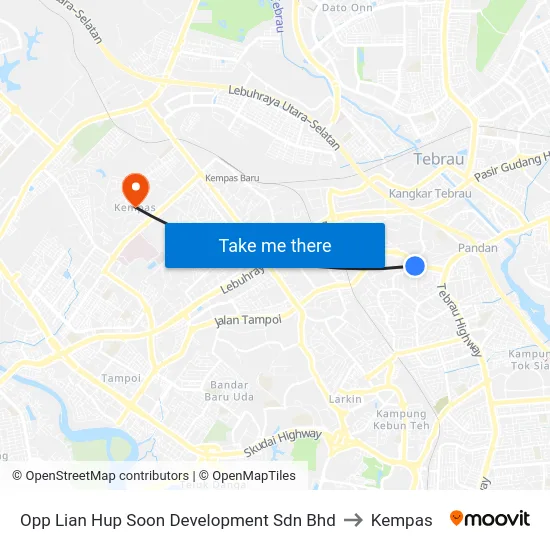 Opp Lian Hup Soon Development Sdn Bhd to Kempas map