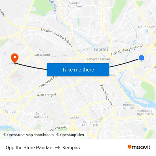 Opp the Store Pandan to Kempas map