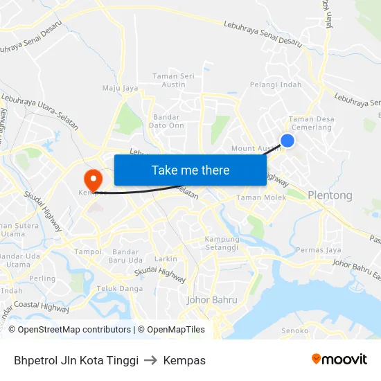Bhpetrol Jln Kota Tinggi to Kempas map