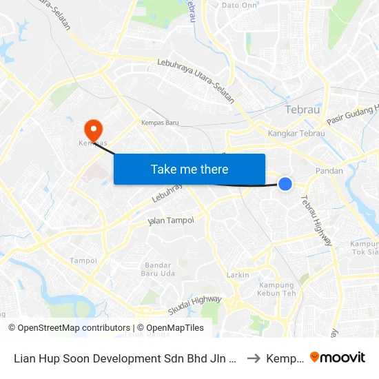 Lian Hup Soon Development Sdn Bhd Jln Tampoi to Kempas map