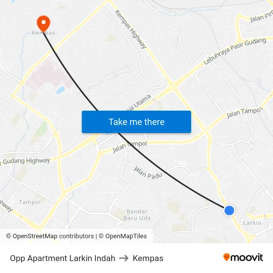Opp Apartment Larkin Indah to Kempas map