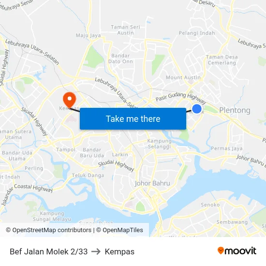Bef Jalan Molek 2/33 to Kempas map