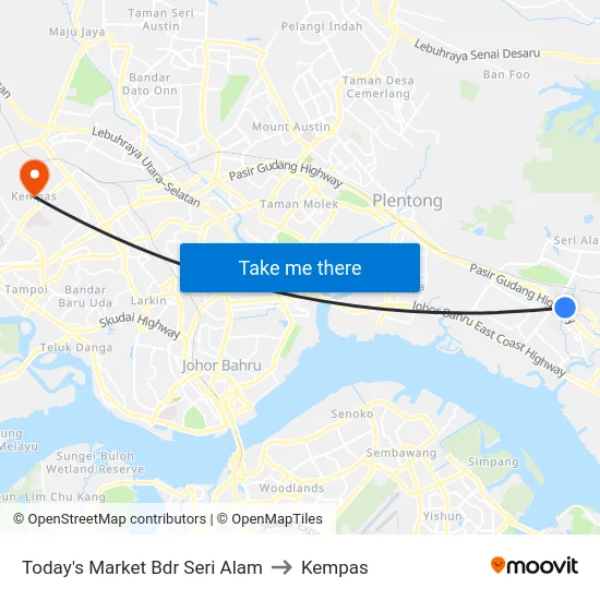 Today's Market Bdr Seri Alam to Kempas map