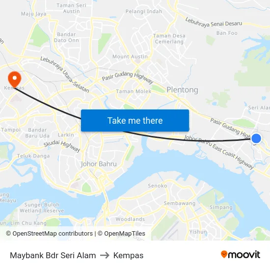 Maybank Bdr Seri Alam to Kempas map
