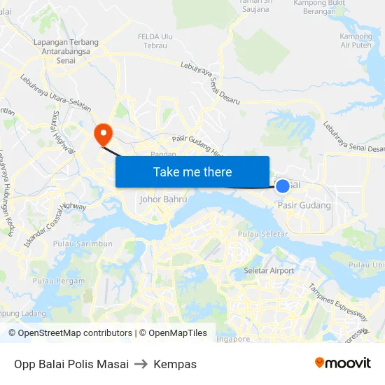 Opp Balai Polis Masai to Kempas map