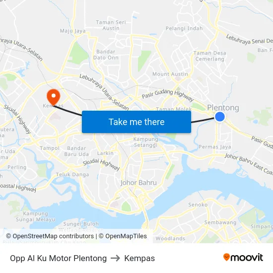 Opp Al Ku Motor Plentong to Kempas map