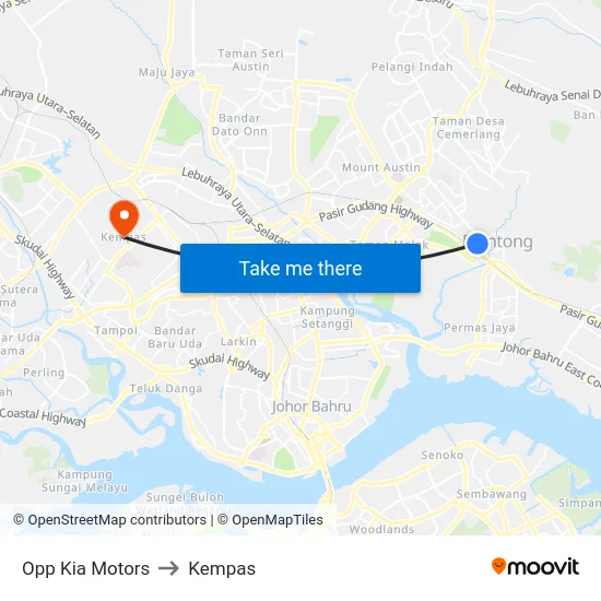 Opp Kia Motors to Kempas map