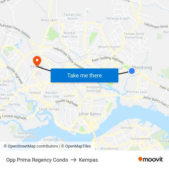 Opp Prima Regency Condo to Kempas map