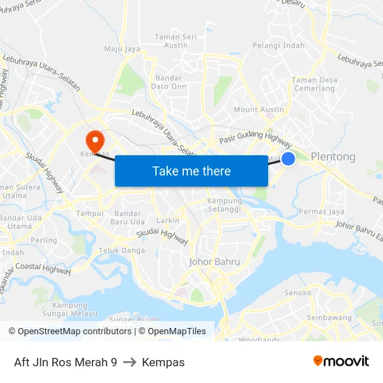 Aft Jln Ros Merah 9 to Kempas map