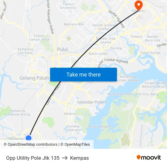 Opp Utility Pole Jtk 135 to Kempas map