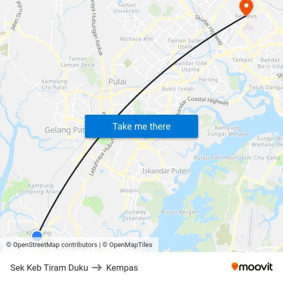 Sek Keb Tiram Duku to Kempas map