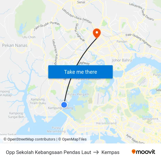 Opp Sekolah Kebangsaan Pendas Laut to Kempas map