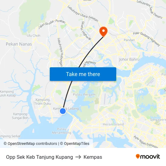 Opp Sek Keb Tanjung Kupang to Kempas map