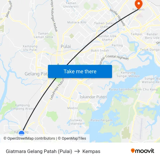 Giatmara Gelang Patah (Pulai) to Kempas map