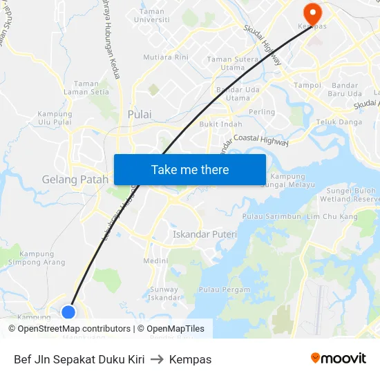 Bef Jln Sepakat Duku Kiri to Kempas map