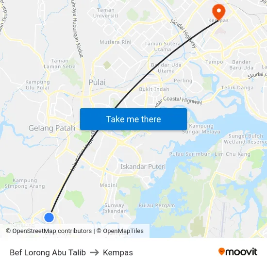 Bef Lorong Abu Talib to Kempas map