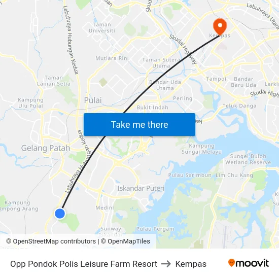 Opp Pondok Polis Leisure Farm Resort to Kempas map