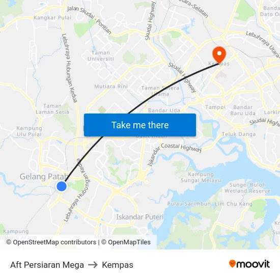 Aft Persiaran Mega to Kempas map