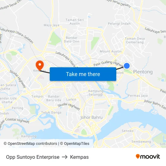 Opp Suntoyo Enterprise to Kempas map