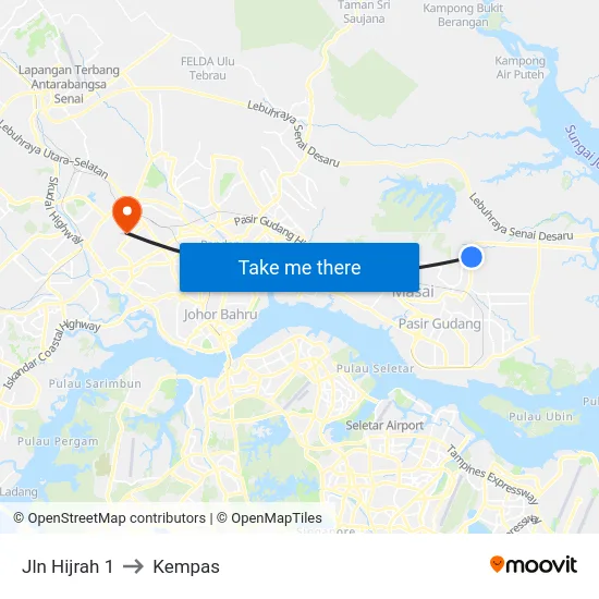 Jln Hijrah 1 to Kempas map