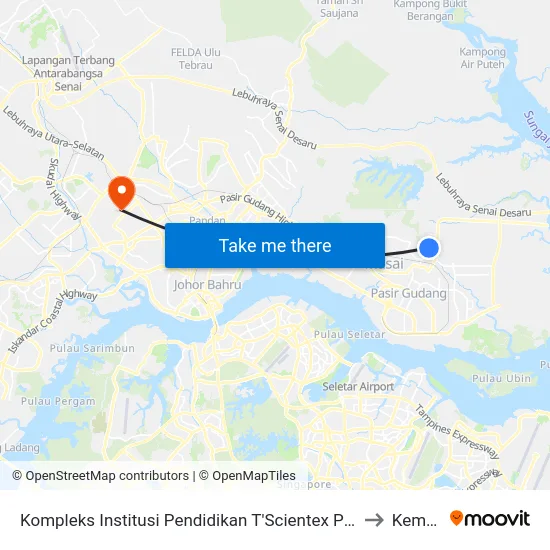 Kompleks Institusi Pendidikan T'Scientex Pasir Gudang to Kempas map