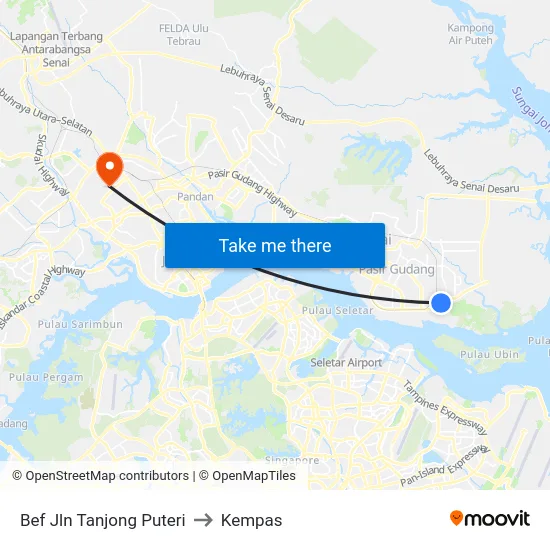 Bef Jln Tanjong Puteri to Kempas map
