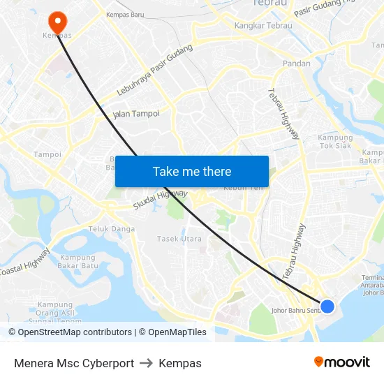 Menera Msc Cyberport to Kempas map