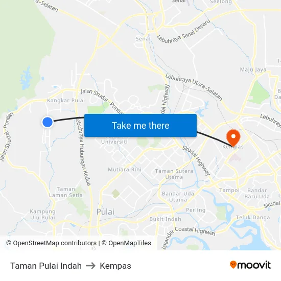 Taman Pulai Indah to Kempas map