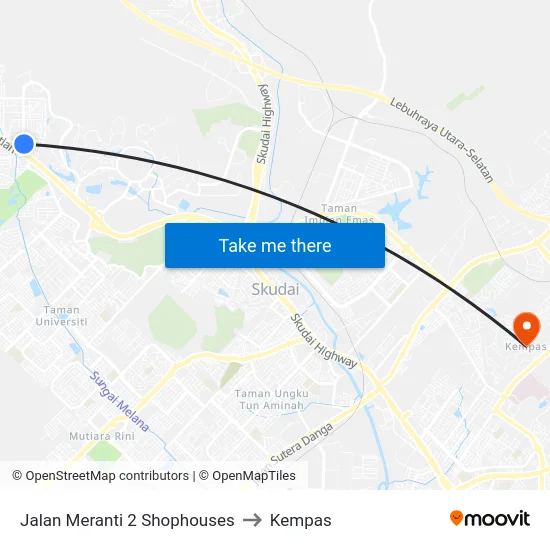 Jalan Meranti 2 Shophouses to Kempas map