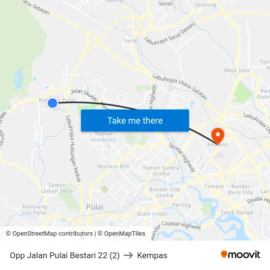 Opp Jalan Pulai Bestari 22 (2) to Kempas map
