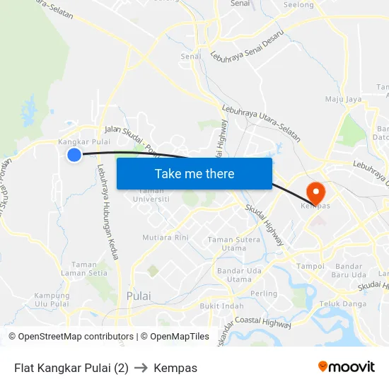 Flat Kangkar Pulai (2) to Kempas map