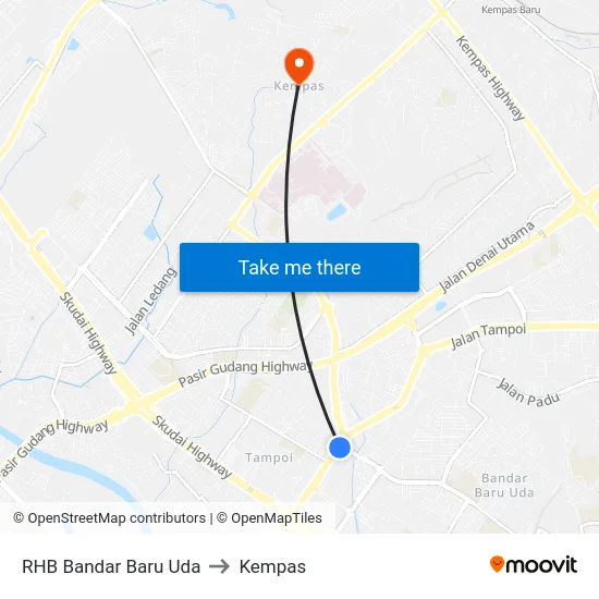 RHB Bandar Baru Uda to Kempas map