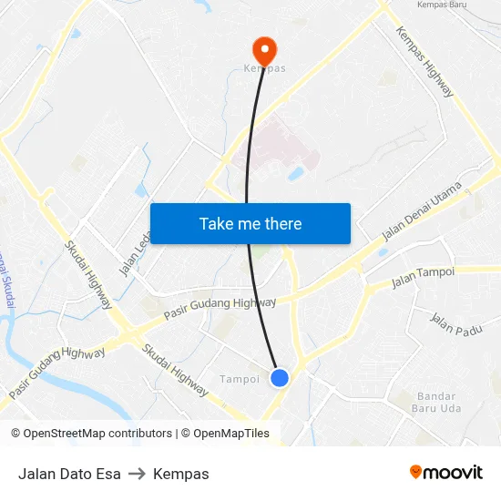 Jalan Dato Esa to Kempas map