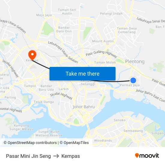 Pasar Mini Jin Seng to Kempas map