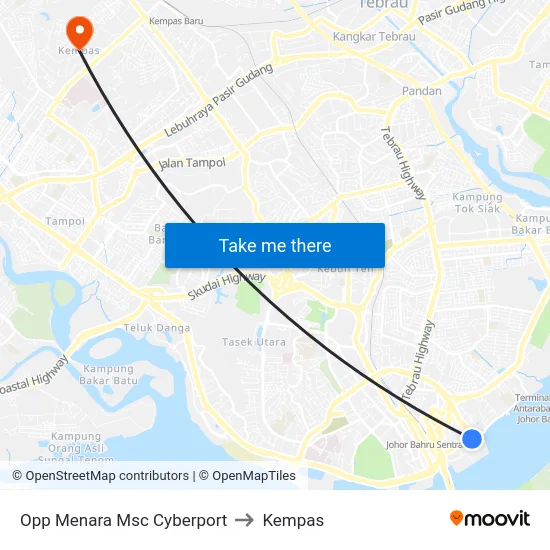 Opp Menara Msc Cyberport to Kempas map