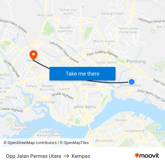 Opp Jalan Permas Utara to Kempas map