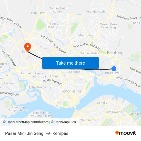 Pasar Mini Jin Seng to Kempas map