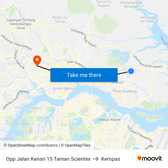 Opp Jalan Kenari 15 Taman Scientex to Kempas map