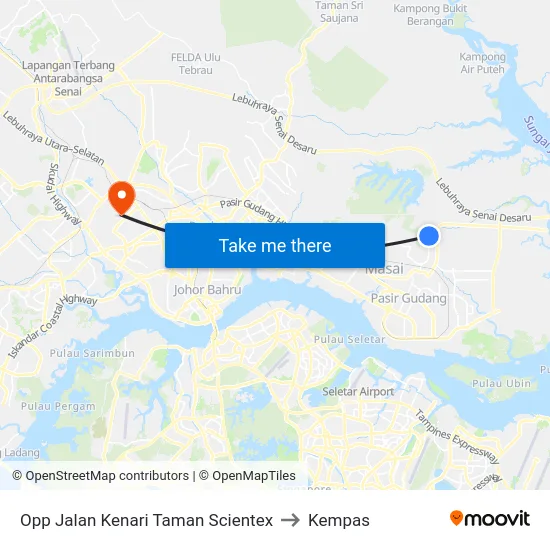 Opp Jalan Kenari Taman Scientex to Kempas map