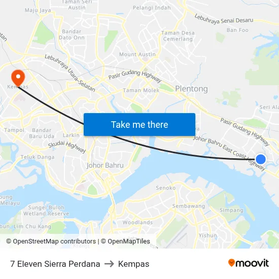 7 Eleven Sierra Perdana to Kempas map