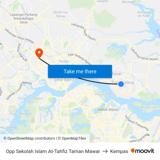 Opp Sekolah Islam At-Tahfiz Taman Mawar to Kempas map